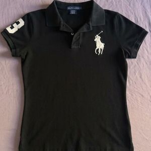 VINTAGE Ralph Lauren Big Pony "The Skinny Polo" Black (Y2K, Size M)
